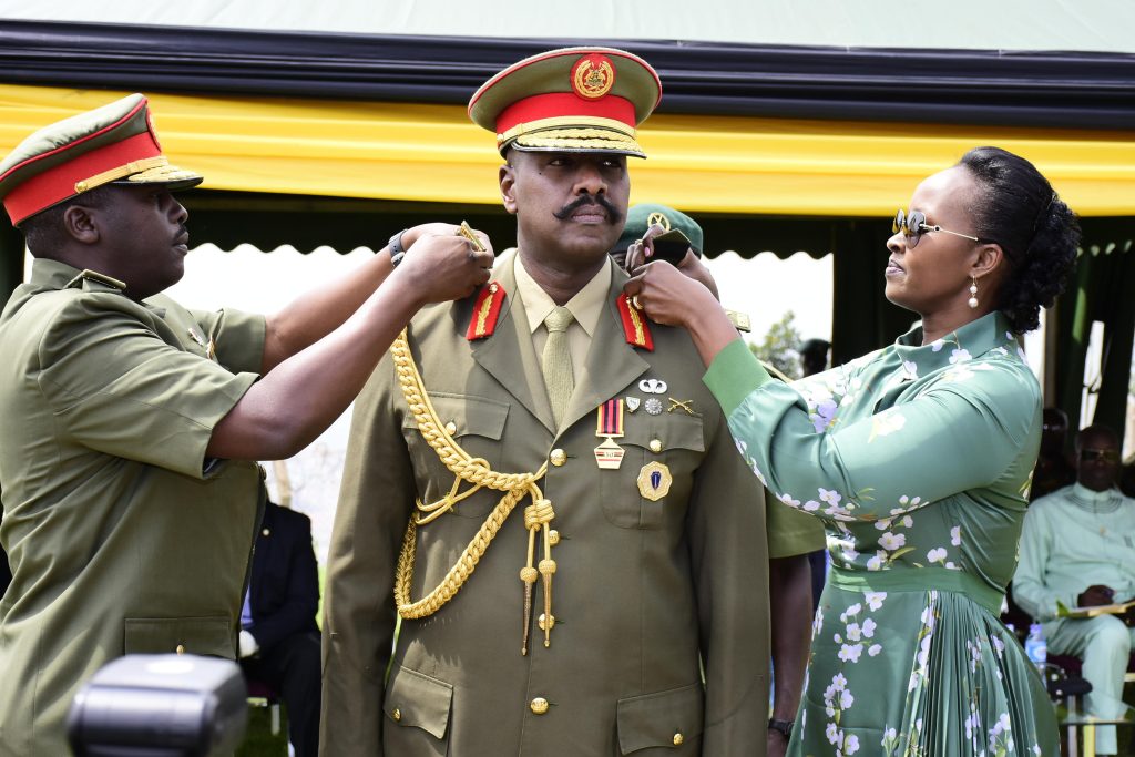 Muhoozi Kainerugaba with wife